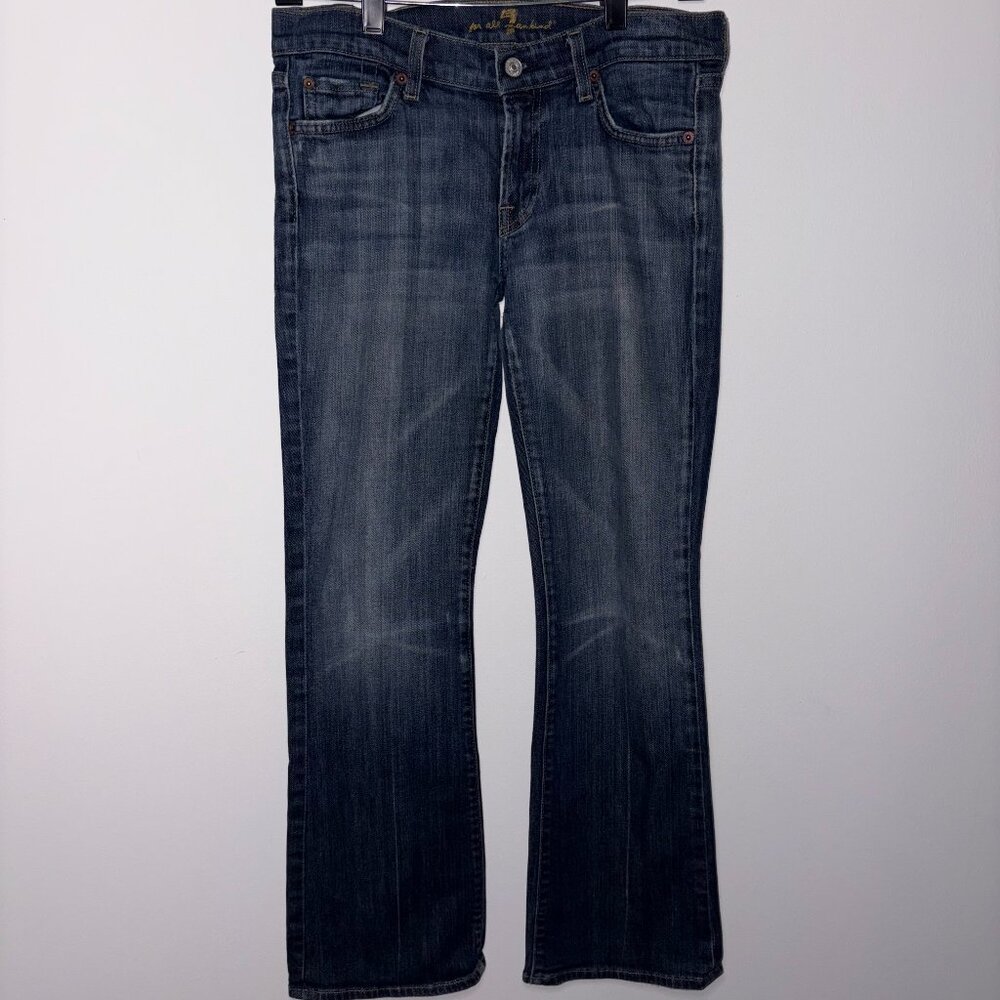 7 For All Mankind Dark Blue Boot Cut Jeans